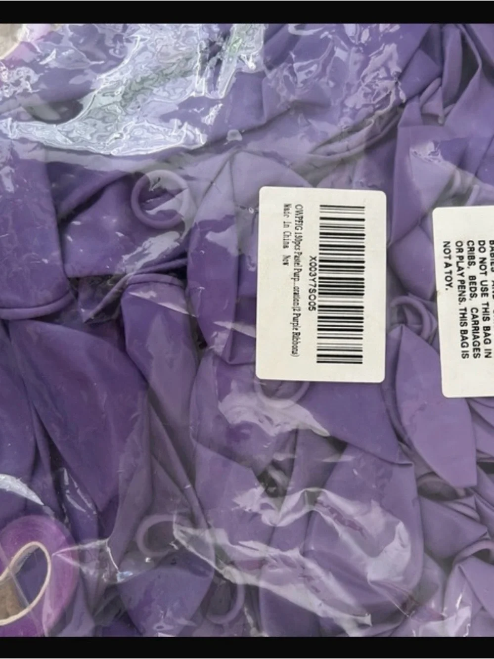 Purple Latex Balloon Bundles - Party Balloons 130 ballon’s with ribbon